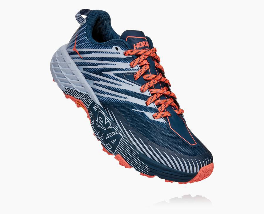 Dámske Trail Tenisky Hoka One One Lacno - Speedgoat 4 - Námornícka Modrá / Biele 92805-BSXD